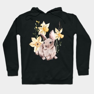 Bunny yellow flower Hoodie